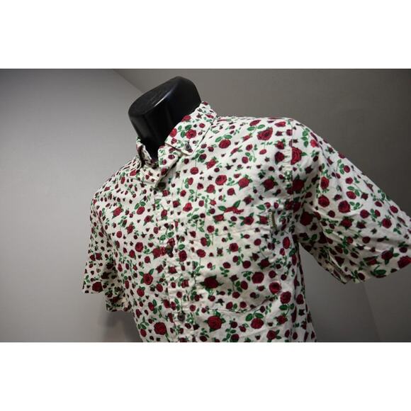 Dravus Mountain Camp Shirt Floral Roses Button Up Mens Size Small - Picture 2 of 8